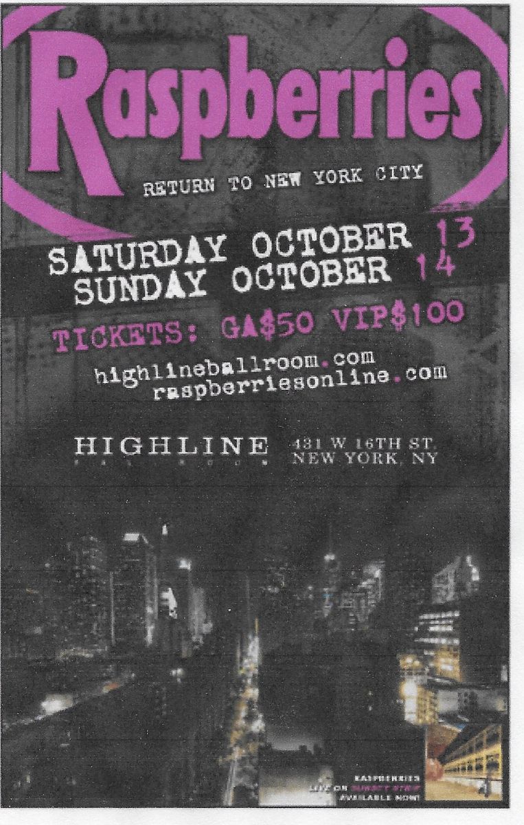 RASPBERRIES RARE REUNION 2007 NYC CONCERT POSTER
